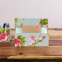 Letter Rack & Pen Pot - Vintage Rose