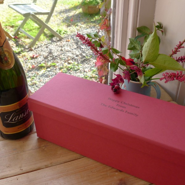 Champagne Wine Box - Plain Red