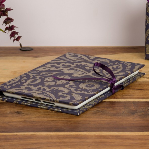 iPad Mini Cover - Floral Damask Purple and Gold