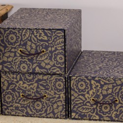 Storage Drawers - Floral Damask Purple and Gold