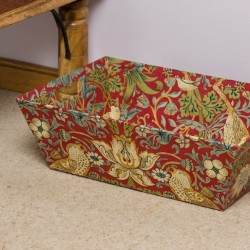 Laundry Trug - Strawberry Thief Red